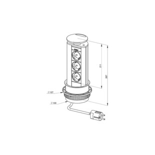 BORNE MULTIPRISE ESCAMOTABLE