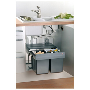 POUBELLE COULISSANTE 30L 2 SEAUX