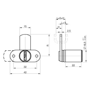 SERRURE BATTEUSE AVEC CLE PRISONNIERE VARIEE
