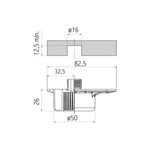 EMBASE A TOURILLON O 16MM