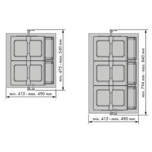 POUBELLE SELECTIVE 3 SEAUX 31L