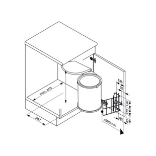 POUBELLE PIVOTANTE A OUVERTURE AUTOMATIQUE 30L