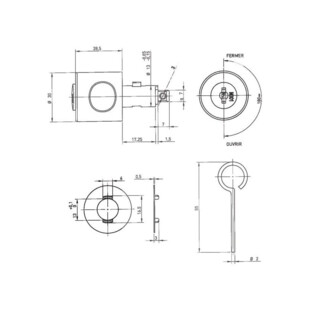 BOUTON POUR SERRURE ESPAGNOLETTE