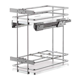 COULISSANT BAS 2 ETAGERES + BOUTEILLES