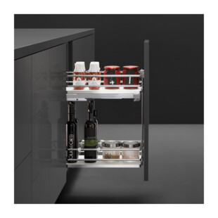 COULISSANT BAS 2 ETAGERES + BOUTEILLES