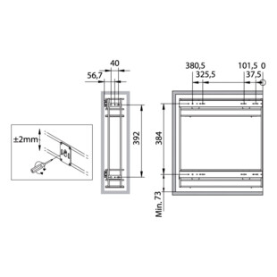 PORTE TORCHONS COULISSANT DE 150