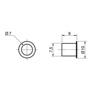 DOUILLE ACIER A COLLERETTE