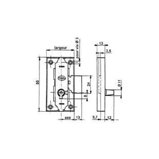 SERRURE ENCLOISONNEE S45 VERSION PORTE