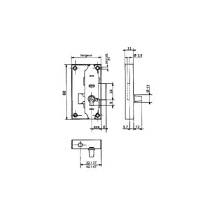 SERRURE ENCLOISONNEE ESPAGNOLETTE