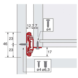 COULISSES A BILLES KA 4532 AM PUSH TO OPEN SOUS TIROIR