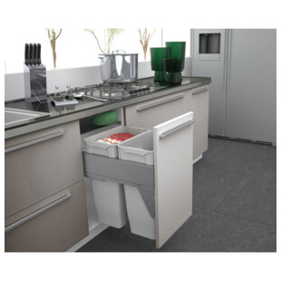 POUBELLE COULISSANTE SUSPENDUE 2 SEAUX