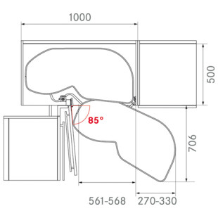 FERRURE LEMANS II PORTE DE 600 CLASSIC