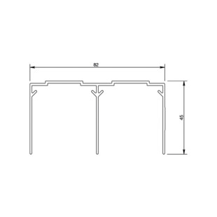 PROFIL DE GUIDAGE DOUBLE HAUT 82 PRO’LINE ALUMINIUM
