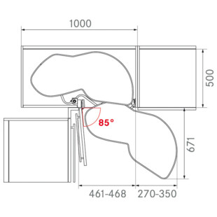 FERRURE LEMANS II PORTE DE 500 STYLE ANTHRACITE