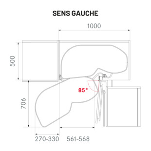 FERRURE LEMANS II PORTE DE 600 STYLE ANTHRACITE
