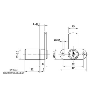 SERRURE BATTEUSE SANS BARILLET