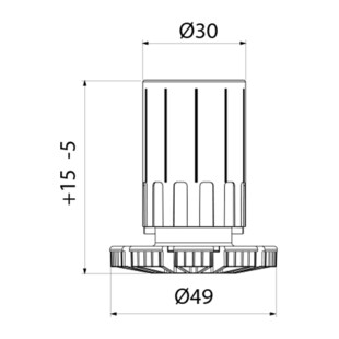 PIED PLASTIQUE Ø30 SANS EMBase