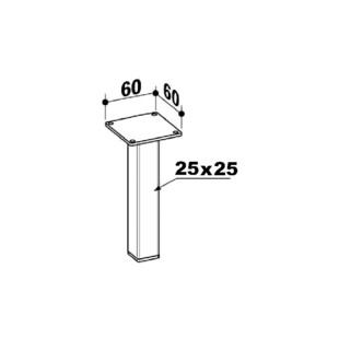 PIED CARRE METAL 25X 25