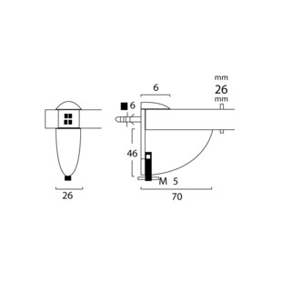 SUPPORT TABLETTE BOIS OU VERRE