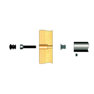 FIXATION POUR POIGNEE ALUMINIUM DROITE SIMPLE TRAVERSANTE