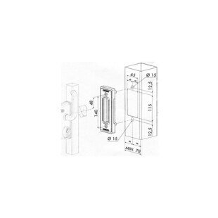 GACHE SERRURE PORTAIL COULISSANT