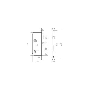 SERRURE A LARDER 1/2 T MONOMAX NF