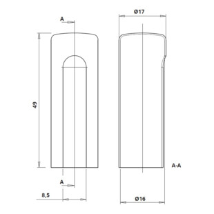 CACHE FICHE ALU BOUT PLAT