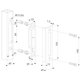 GACHE POUR SERRURES STYLE FER FORGE