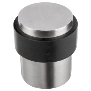 BUTEE DE PORTE EN INOX FINI SATINE ET CAOUTCHOUC FIXATION