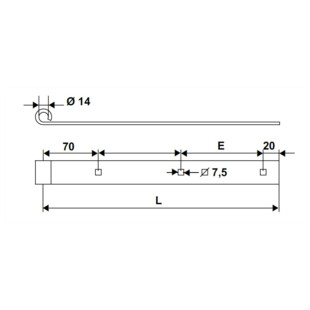 PENTURE DROITE 35X5 Ø14