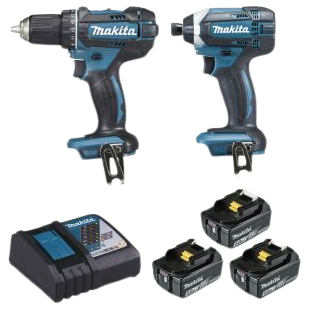 LOT DE 2 MACHINES 18V 5AH (DDF482 + DTD152)