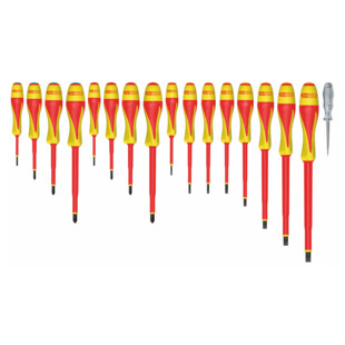 TOURNEVIS BI-MATIERE ISOLES 1000V (JEU DE 16)