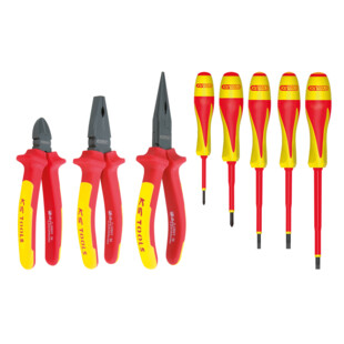 PINCE ET TOURNEVIS A POIGNEE BI-COMPOSANT (JEU DE 8)