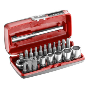 COFFRET DOUILLES ET EMBOUTS 1/4' (23 PIECES)