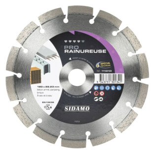 DISQUE DIAMANT PRO RAINUREUSE D. 150 x 22,23 x h 10