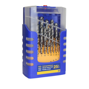 MECHE A BOIS HSS 3 POINTES QUEUE CYLINDRIQUE (COFFRET DE 25)