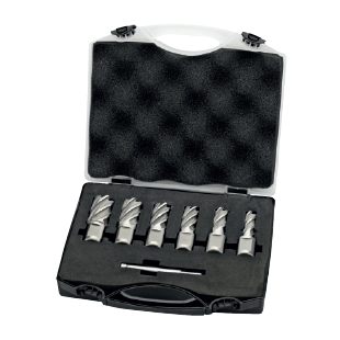 FRAISE A CAROTTER HSS-EX QUEUE WELDON PROFONDEUR 30MM "62.100" (JEU DE 6)