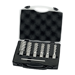 FRAISE A CAROTTER HSS-EX QUEUE WELDON PROFONDEUR 55MM "62.100" (JEU DE 6)