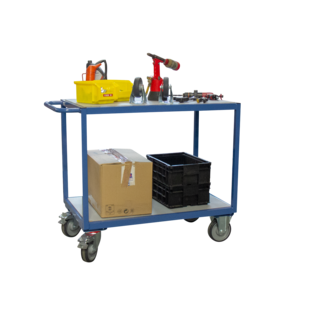 SERVANTE D'ATELIER 2 PLATEAUX BOIS 400 KG