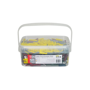 CALES FOURCHETTES PANACHEES PVC 40X30MM SEAU 500PCS