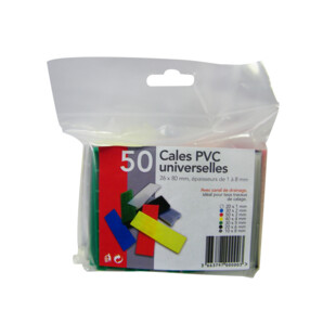 CALES UNIVERSELLES PANACHEES PVC 80X26MM SACHET 50PCS