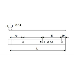 PENTURE DROITE 40X6 Ø14
