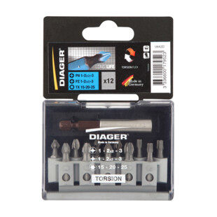 EMBOUT DE VISSAGE TORSION PZ PH TX (COFFRET DE 12 PIECES)