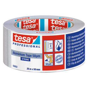 ADHESIF ALUMINIUM 63652 25 M X 50 MM