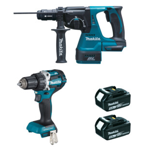 LOT DE 2 MACHINES 18V 5AH (DDF484 + DHR243)