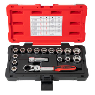 COFFRET DE DOUILLES TRAVERSANTES TRIPLEPLUS® 3/8'' - 1/2'' (17 PIECES)