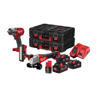 LOT DE 2 MACHINES 18V M18 FPP3T2-554P (M18 FMTIW2F12 + M18 FSAG125X + M12 PAL)