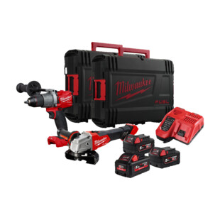 LOT DE 2 MACHINES 18V M18 FPP2Y2-553X (M18 FPD2-502X + M18 FSAG125X)