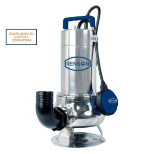 POMPE DE RELEVAGE 230V 0,75KW INOX EAUX CHARGEES