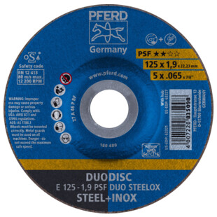 DISQUE A TRONCONNER PSF DUODISC STEELOX E 125-1,9